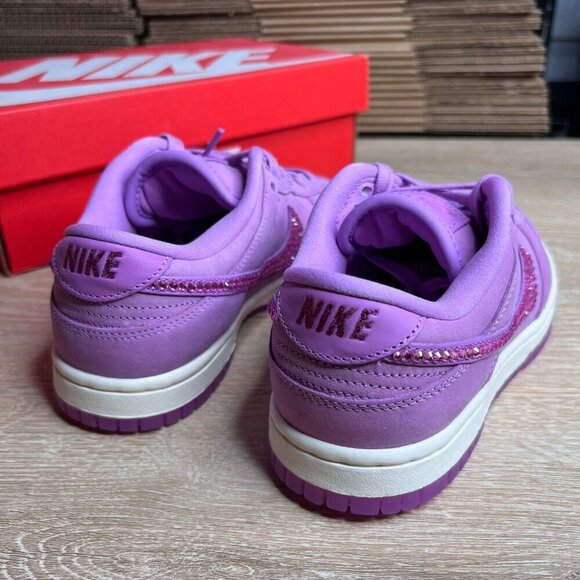 Nike Dunk Low PRM MF Rush Fuchsia Custom with Purple Crystals - Picture 8 of 10